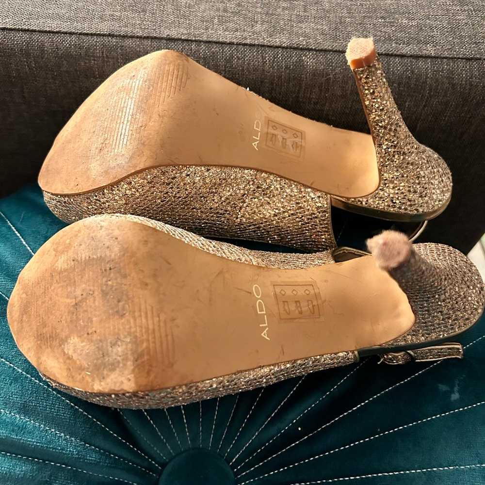 Gold glittery heels - image 2