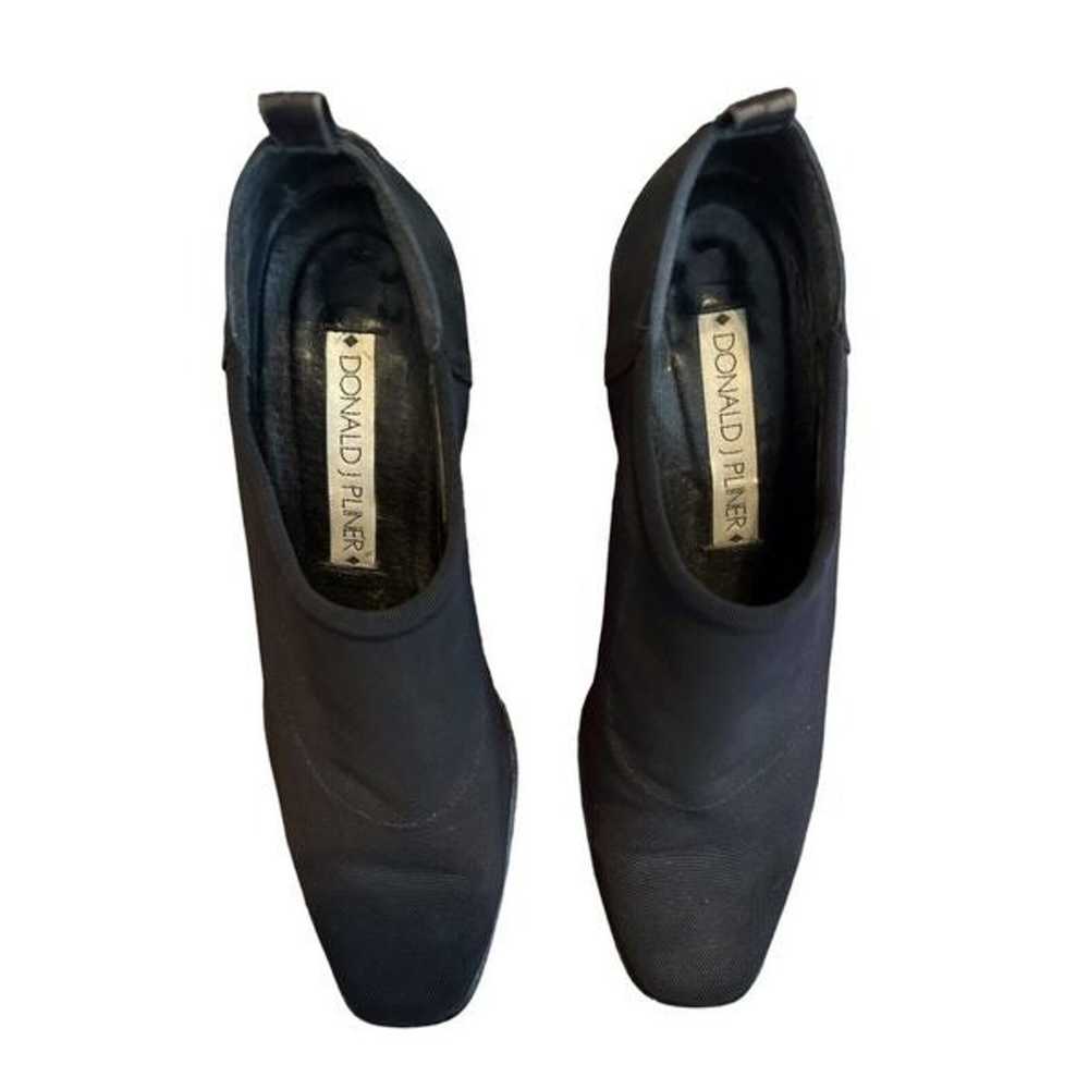 Donald Pliner Black Stretch Nylon Leather Heel Pu… - image 2