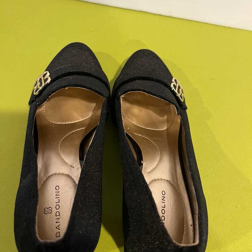 Bandolina Black Velvet shoes 7M - image 6