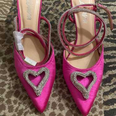 Pink heart bling heels - image 1