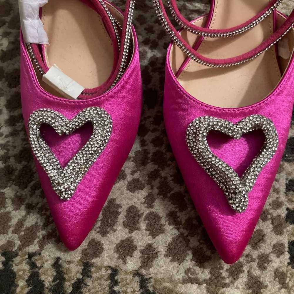 Pink heart bling heels - image 2