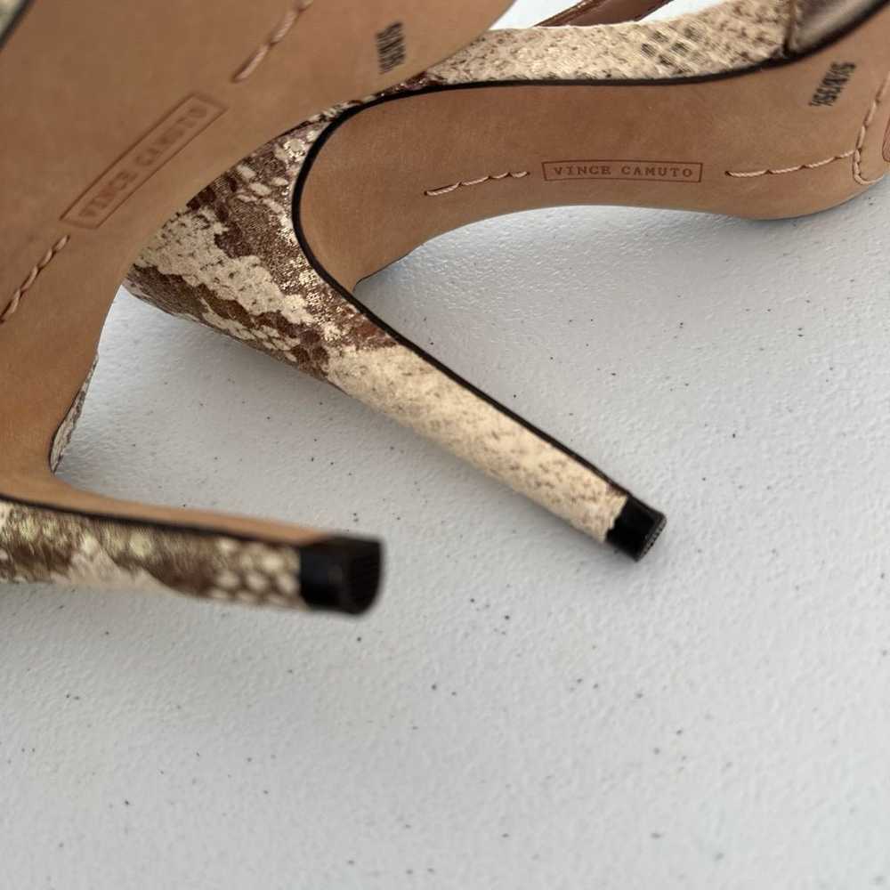 Gold T-Strap PYTHON heels - image 4