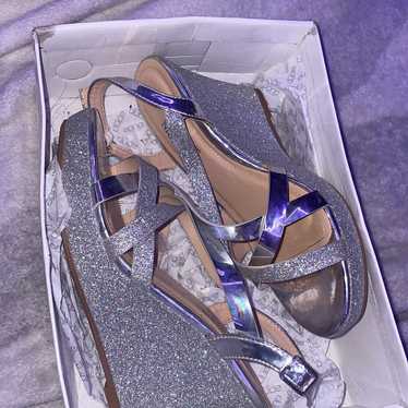 Silver Glitter Wedges - image 1
