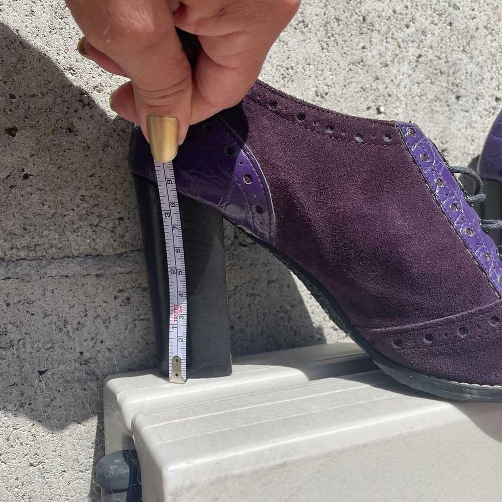 Purple Italian leather heels - image 4