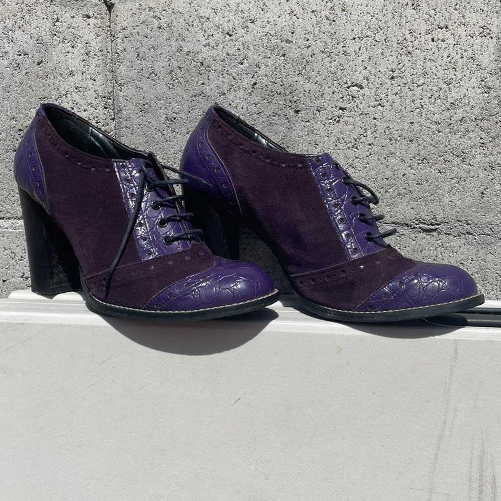 Purple Italian leather heels - image 6