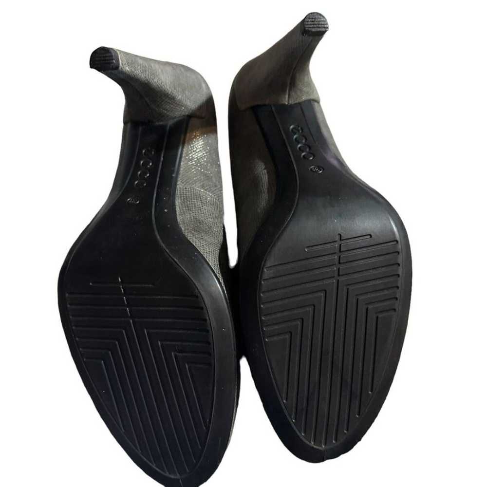Ecco Snakeskin Print Heel Shape 75 Gray Metallic … - image 4