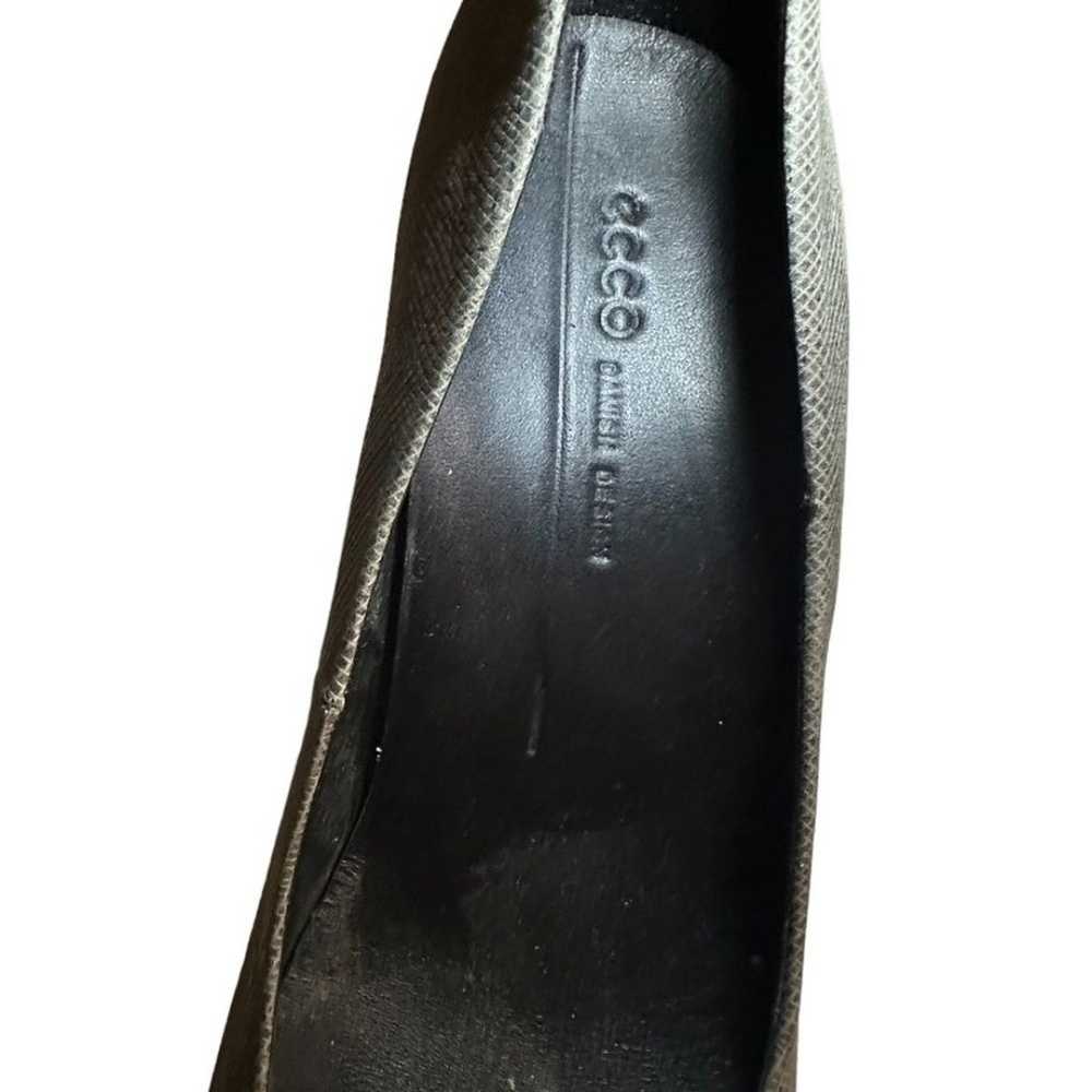 Ecco Snakeskin Print Heel Shape 75 Gray Metallic … - image 5