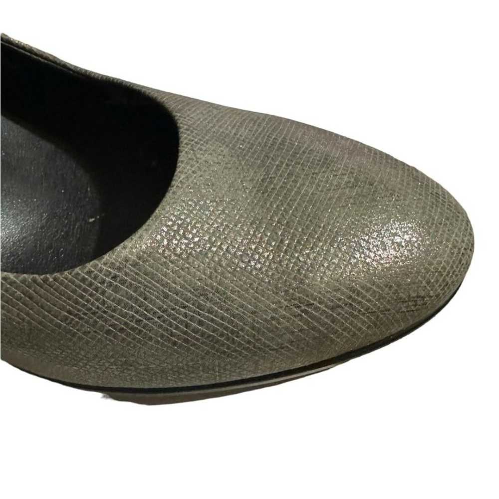 Ecco Snakeskin Print Heel Shape 75 Gray Metallic … - image 9