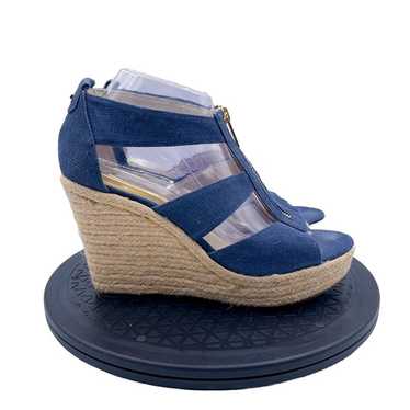 Michael Kors Damita Wedge Platform Sandal Blue De… - image 1