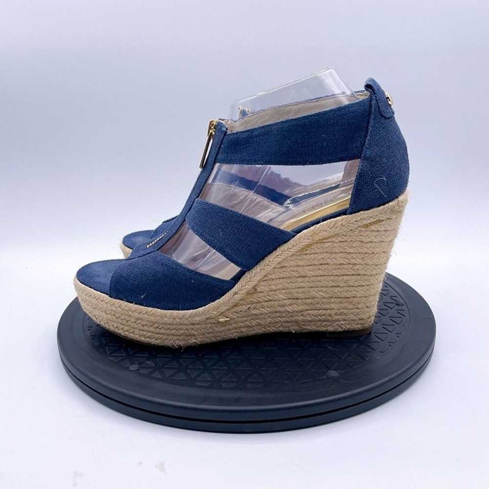 Michael Kors Damita Wedge Platform Sandal Blue De… - image 2