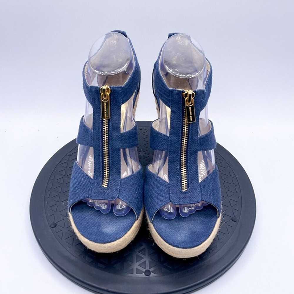 Michael Kors Damita Wedge Platform Sandal Blue De… - image 9