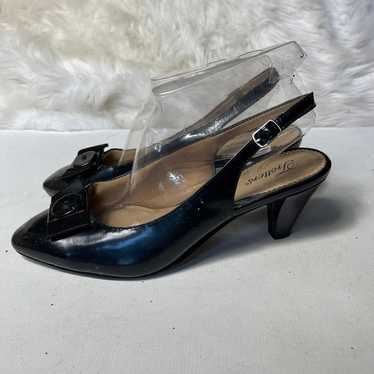 Trotters leather black slingbackshies SZ11W - image 1