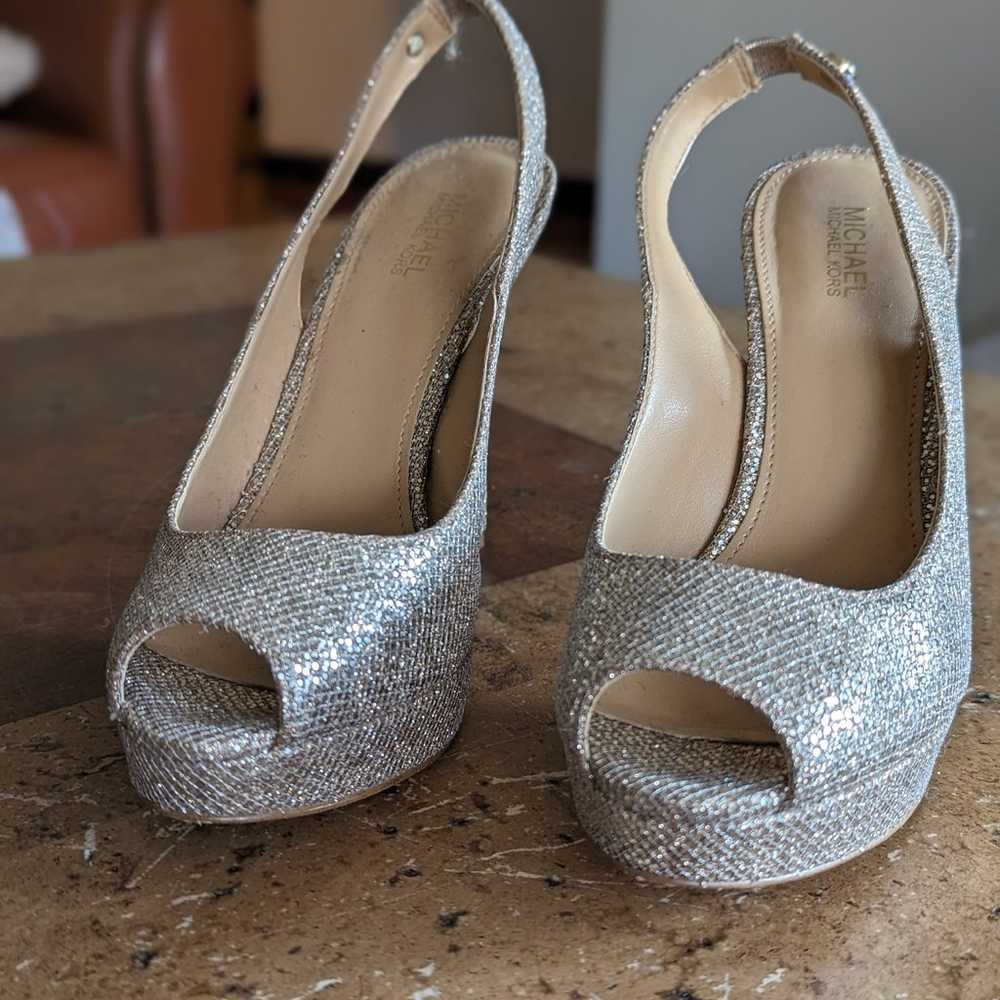 Silver Glitter Heels - image 2
