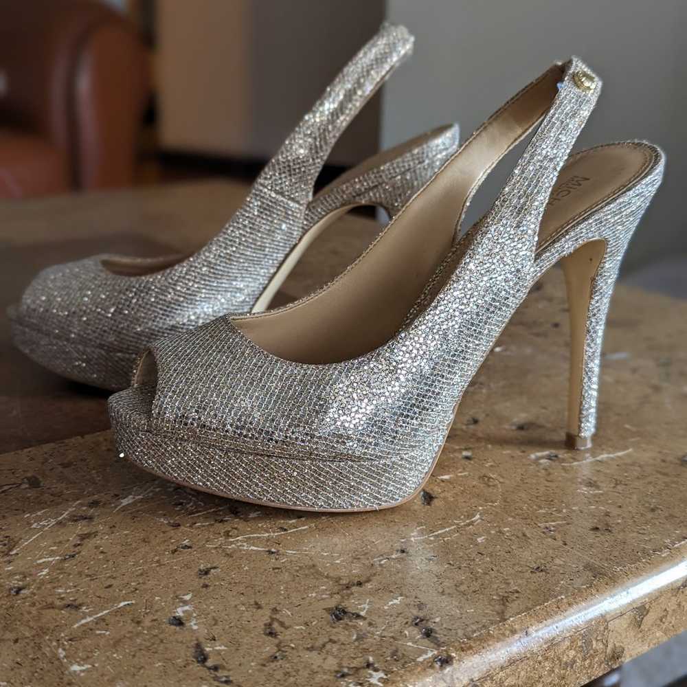 Silver Glitter Heels - image 3