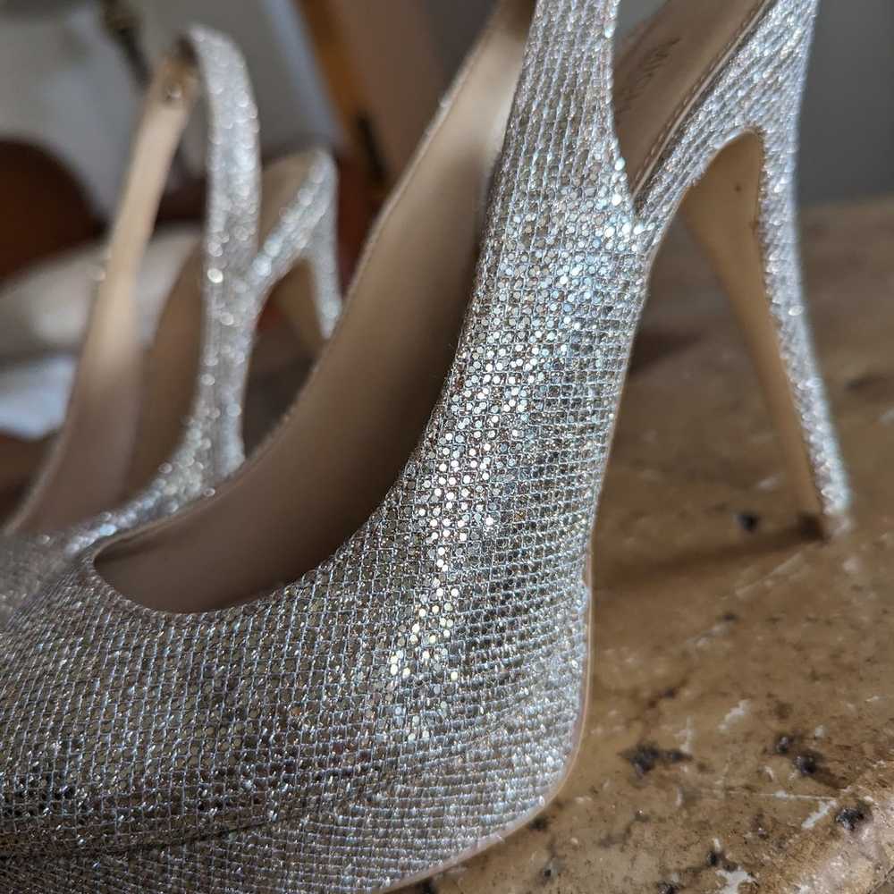 Silver Glitter Heels - image 6