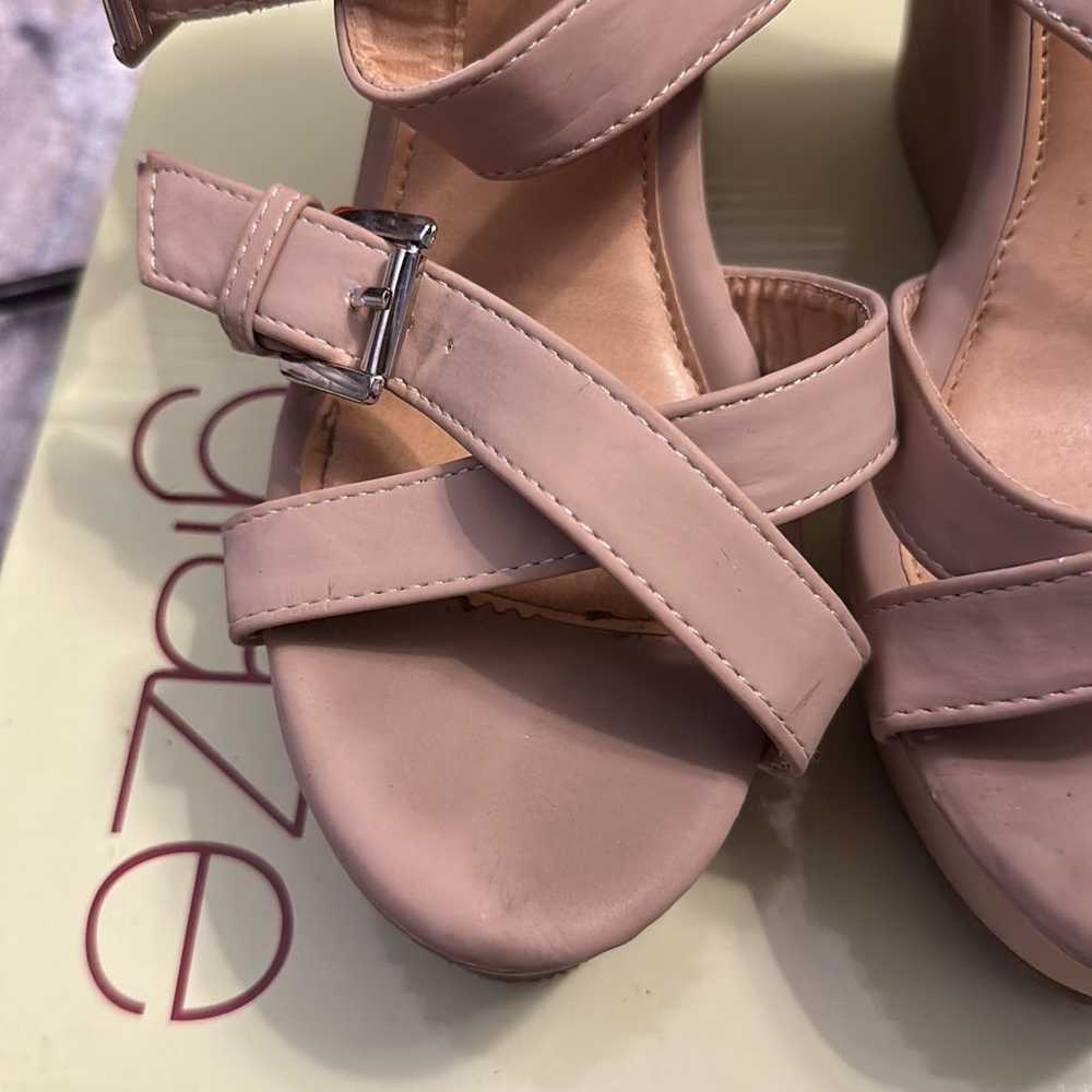 Glaze Nude strappy wedge heels - image 2