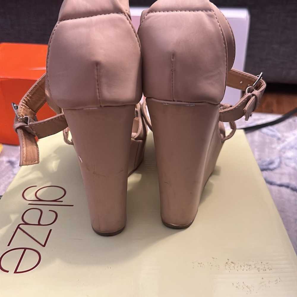 Glaze Nude strappy wedge heels - image 5