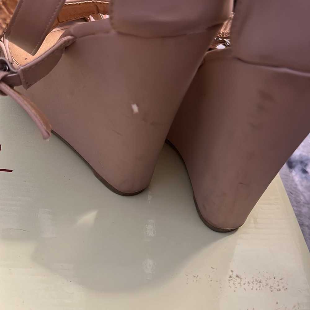 Glaze Nude strappy wedge heels - image 6