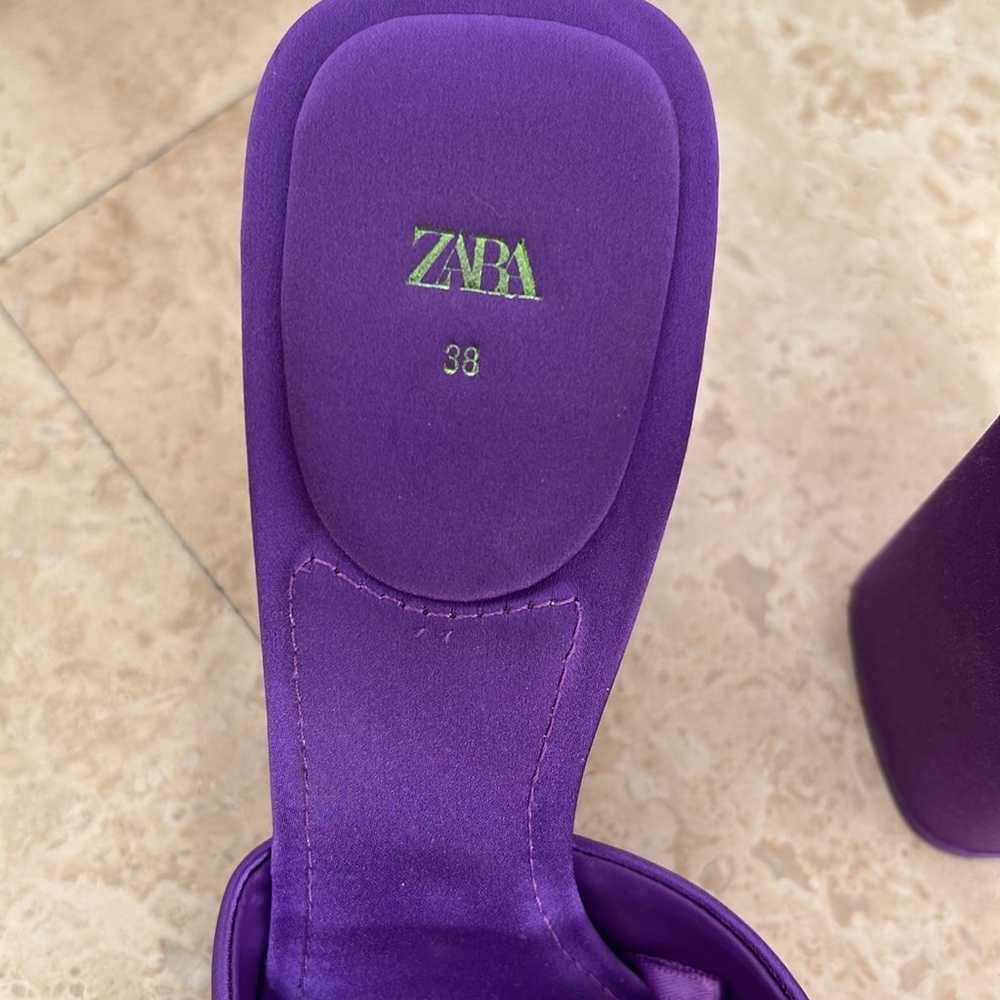 Zara Satin Purple Heels (size 7 1/2 -8) - image 3