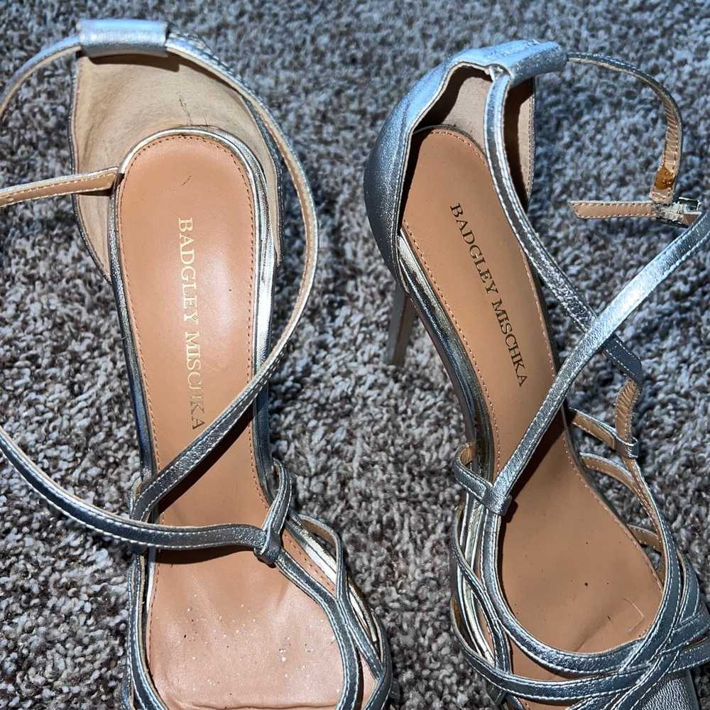 Badgley Mishka Silver high heels - image 2