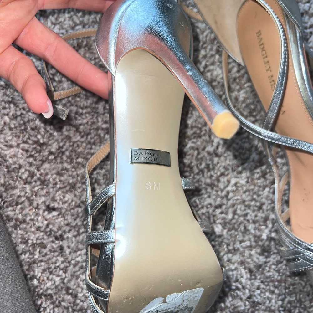 Badgley Mishka Silver high heels - image 6
