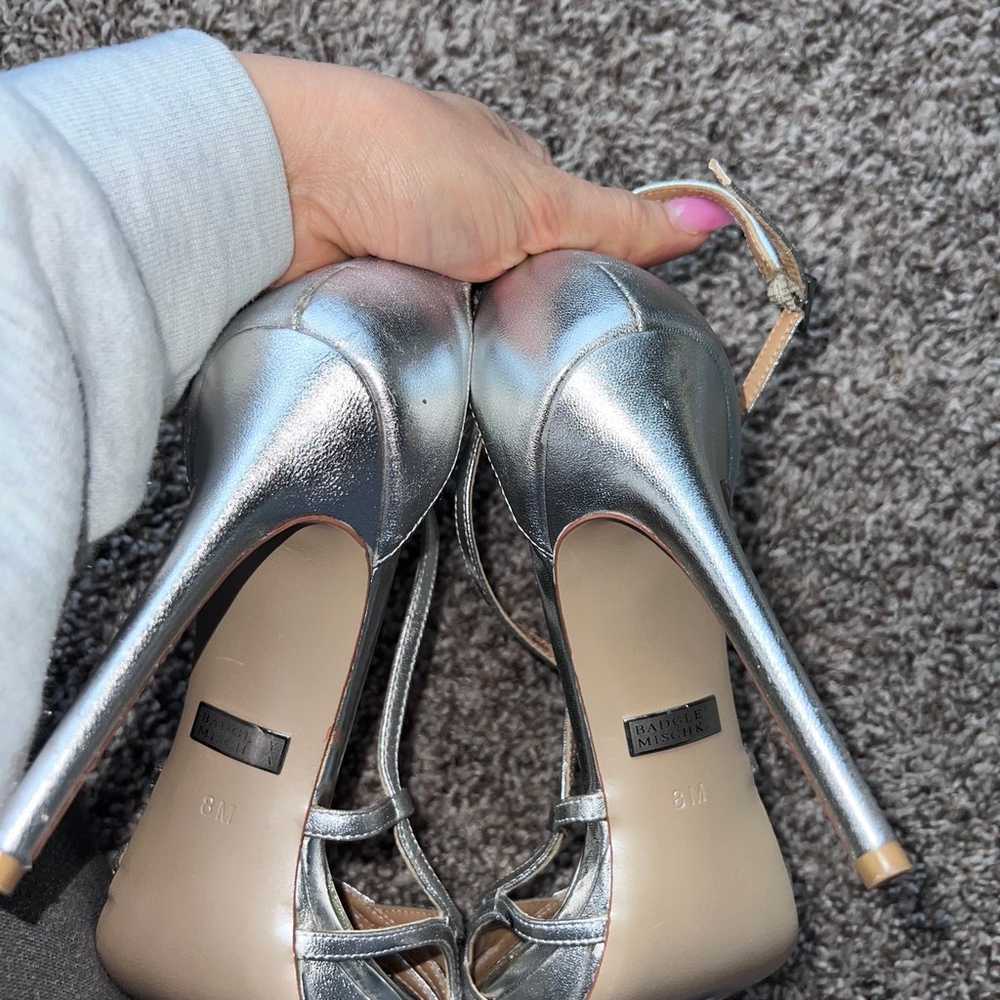 Badgley Mishka Silver high heels - image 7
