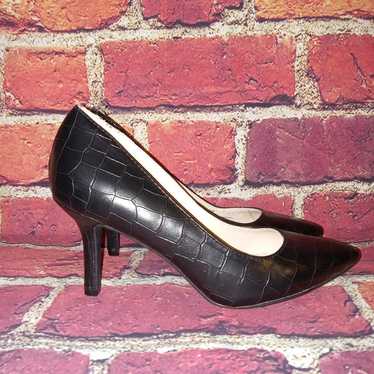 Studio Paolo Womens Pump Heels Size 7.5 Black Lea… - image 1
