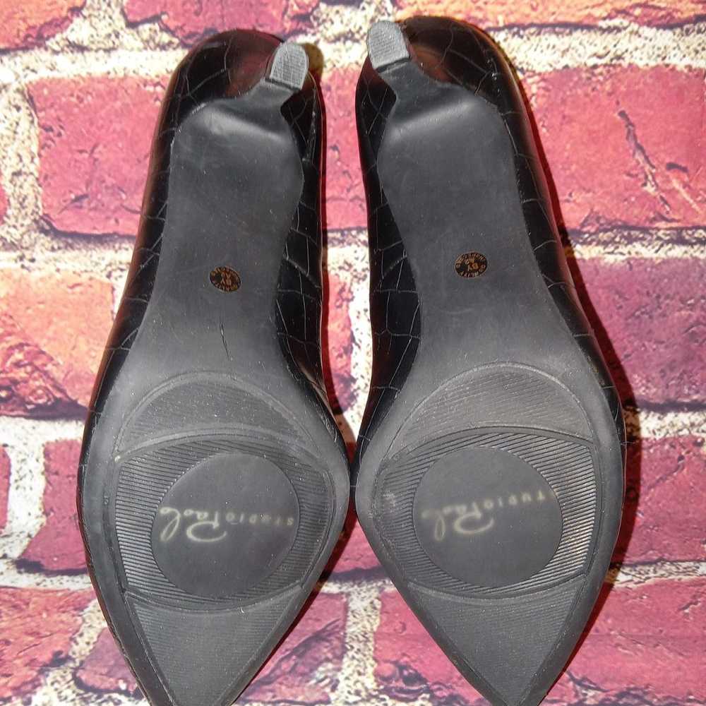Studio Paolo Womens Pump Heels Size 7.5 Black Lea… - image 4