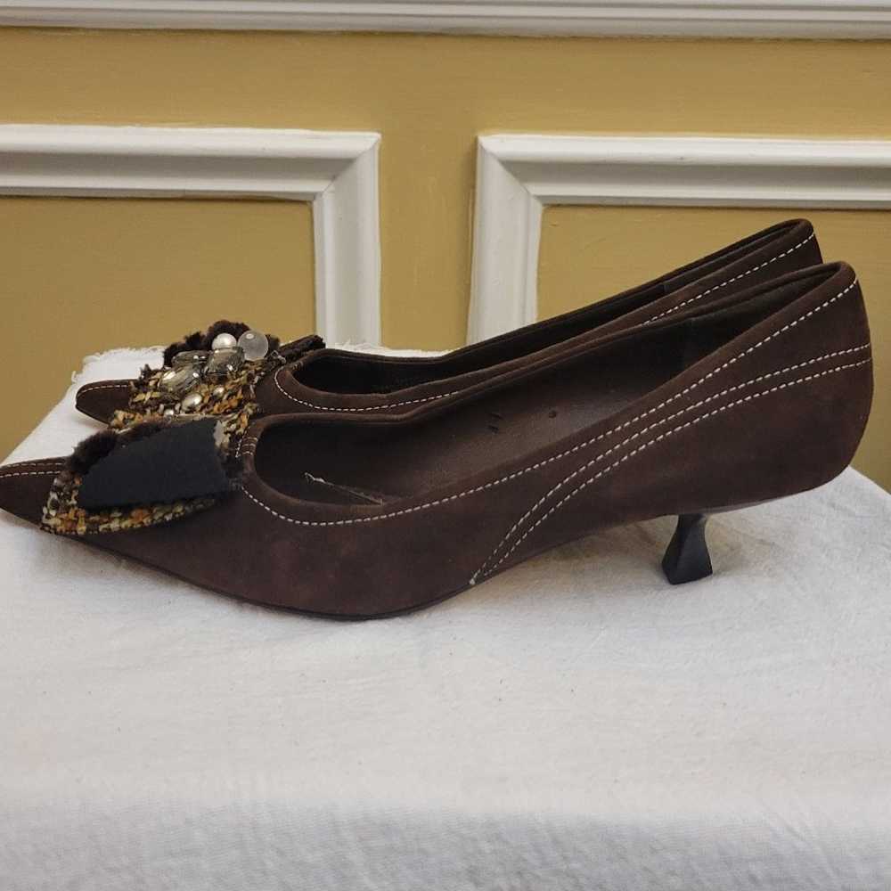 Hype "Sarafina" Brown Suede Pumps With Rhinestone… - image 4