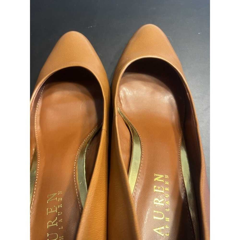 Lauren Ralph Lauren Cognac Brown Leather Mid Heel… - image 11