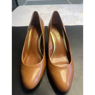 Lauren Ralph Lauren Cognac Brown Leather Mid Heel… - image 1