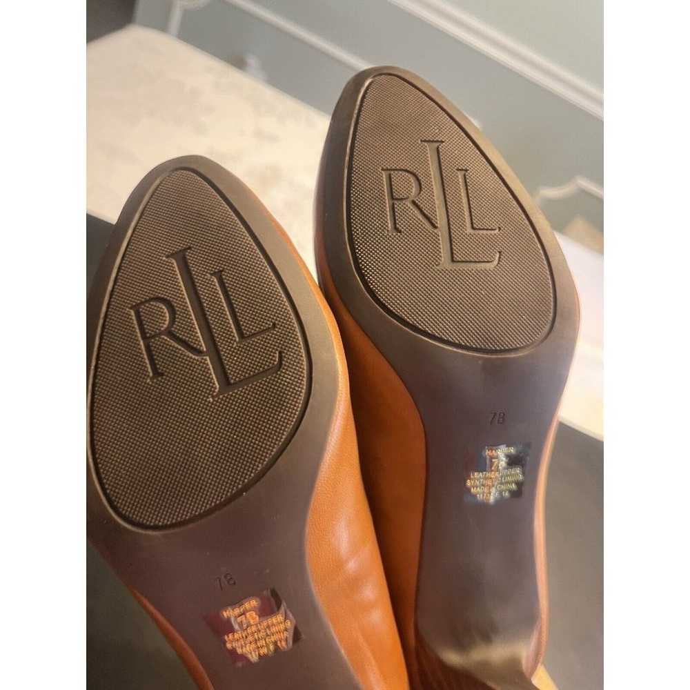 Lauren Ralph Lauren Cognac Brown Leather Mid Heel… - image 6