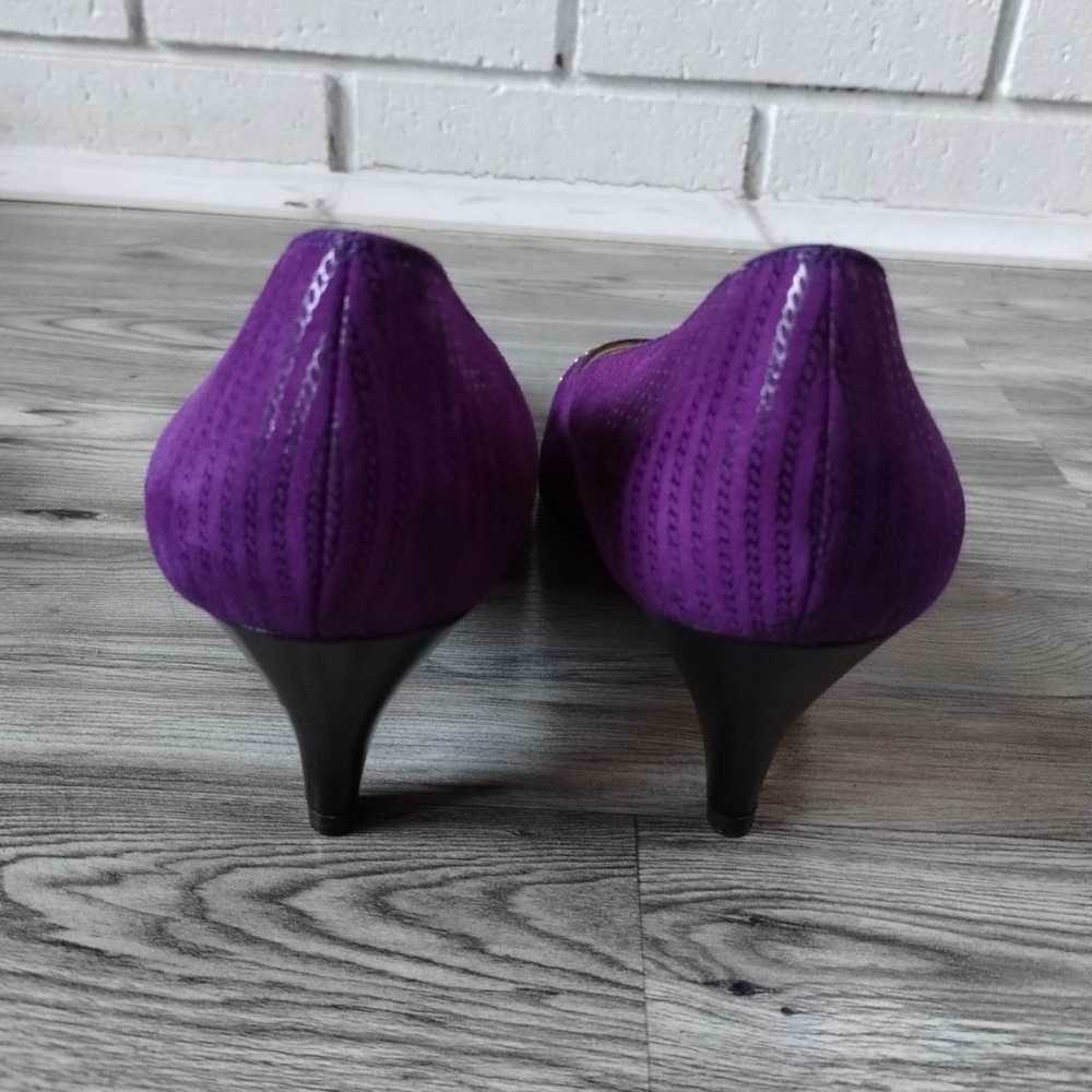 Vintage Bruno Magli Purple Black Heels size 8.5 - image 3
