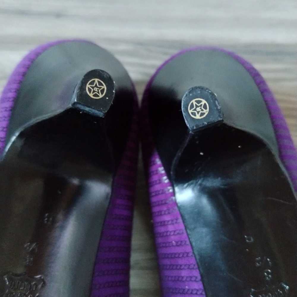 Vintage Bruno Magli Purple Black Heels size 8.5 - image 5