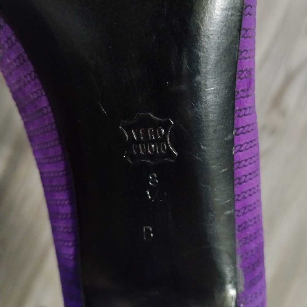 Vintage Bruno Magli Purple Black Heels size 8.5 - image 6