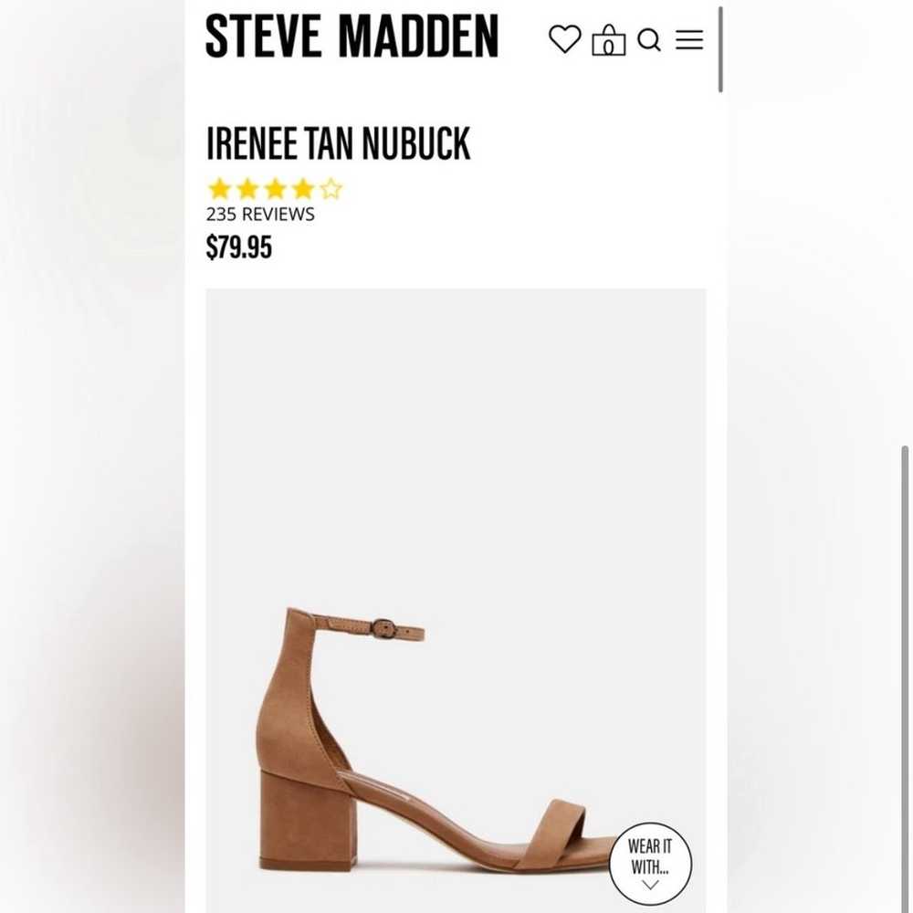 Steve Madden Irenee Tan Nubuck Block Heel Sandals - image 4