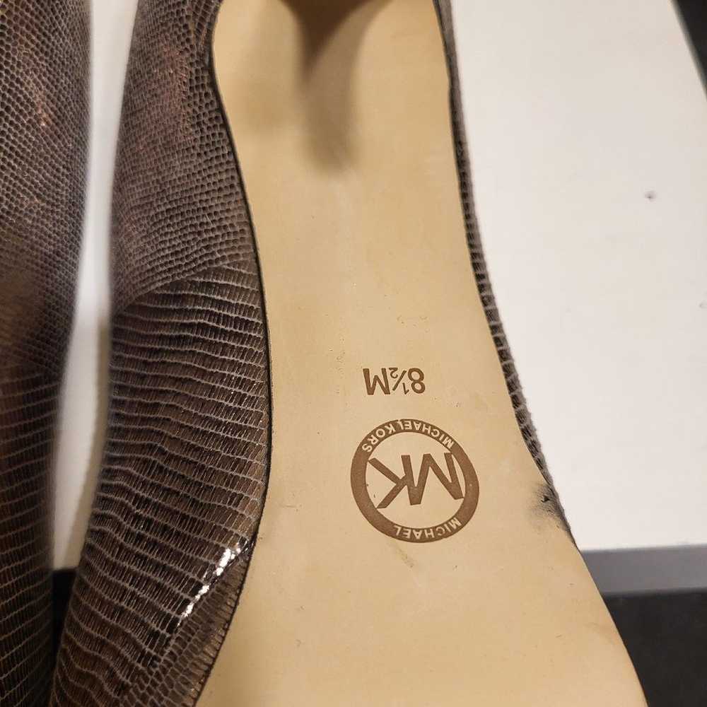 Michael Kors "York" Bronze Metallic Leather Peept… - image 8
