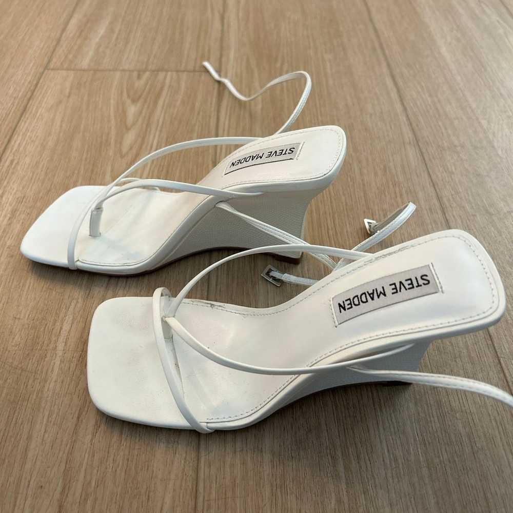 White wedge sandal heels - image 2