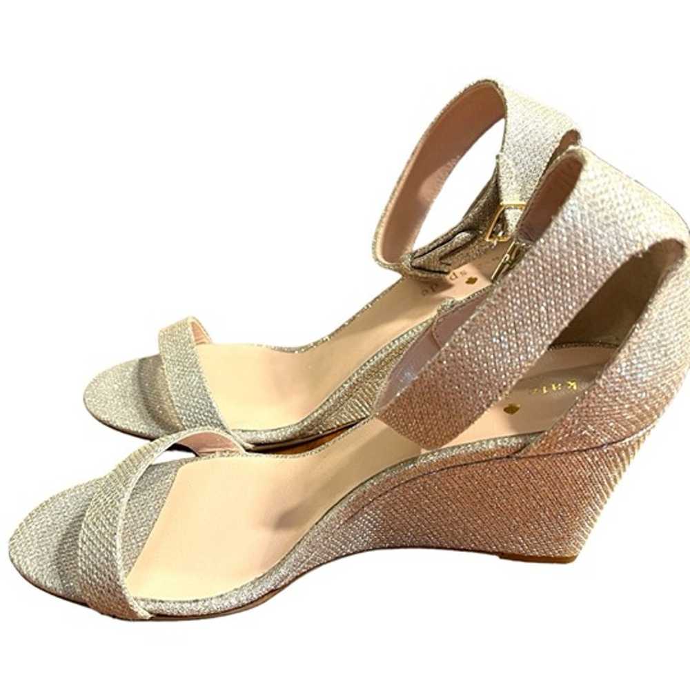 KATE SPADE Silver Glitter Authentic Wedge Heels A… - image 3