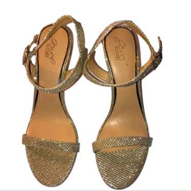 Jewel Badgley Mischka Gold Shimmer Heels