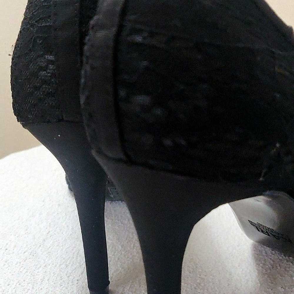 Karl Lagerfeld  Paris Black Embroidered Heeled Sh… - image 8