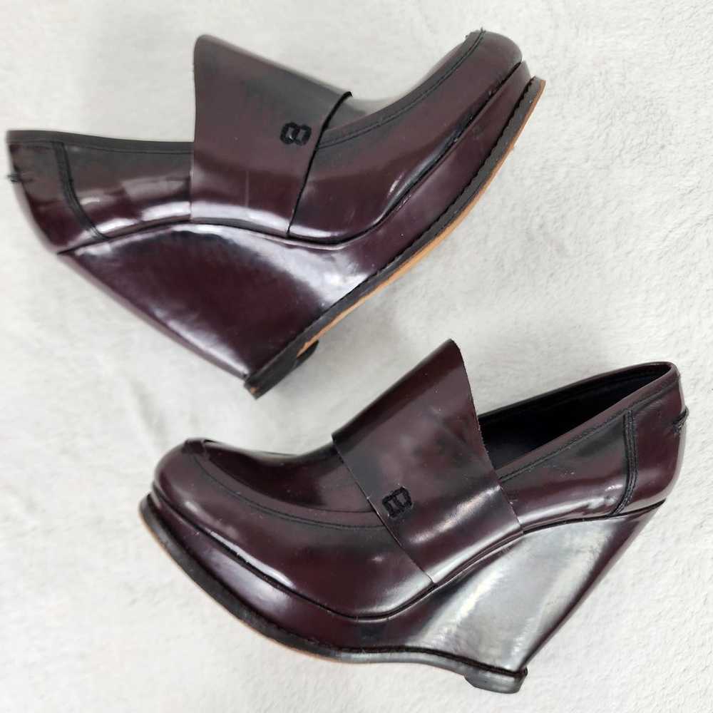 Sam Edelman Deana Brit Burgundy leather wedge pla… - image 1