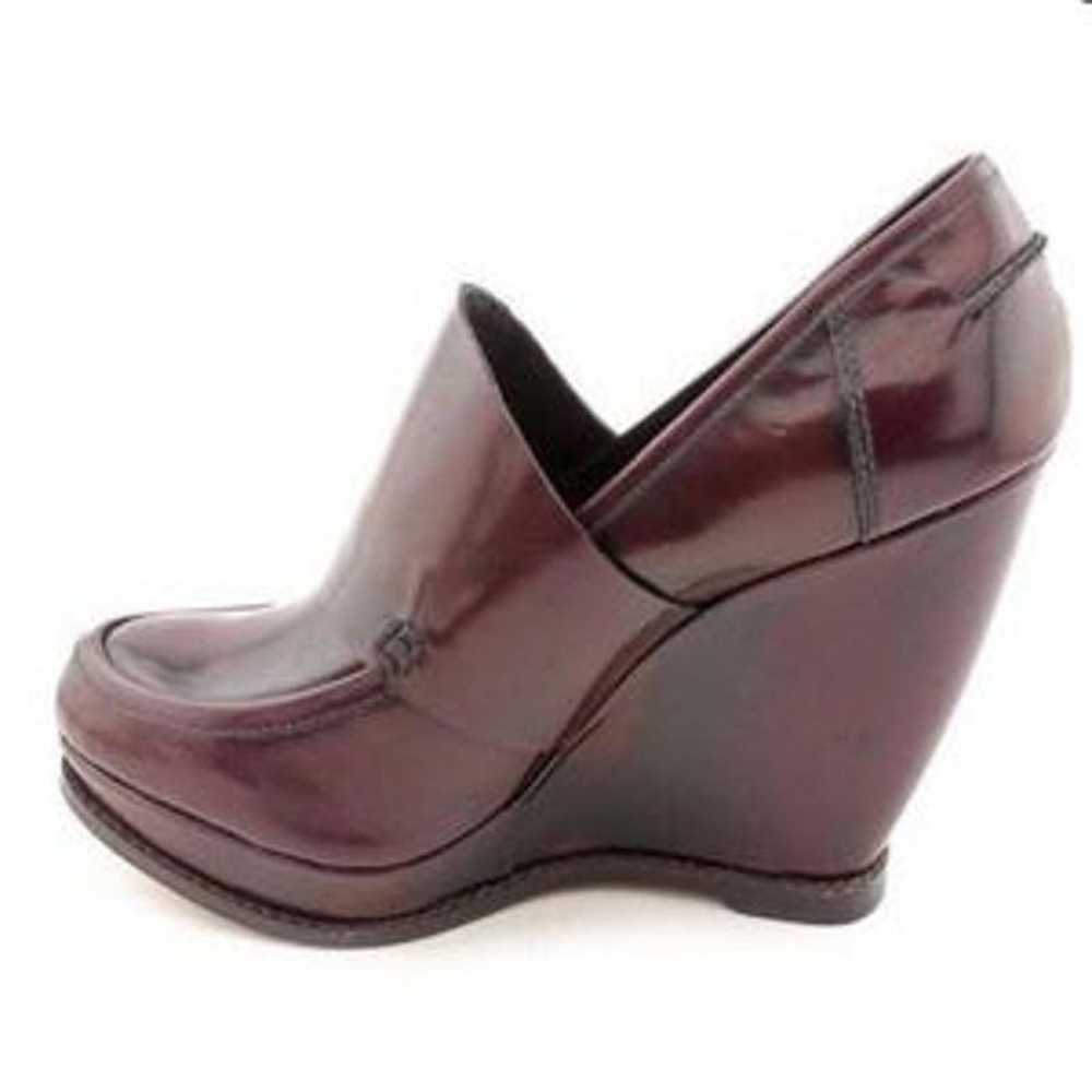 Sam Edelman Deana Brit Burgundy leather wedge pla… - image 2