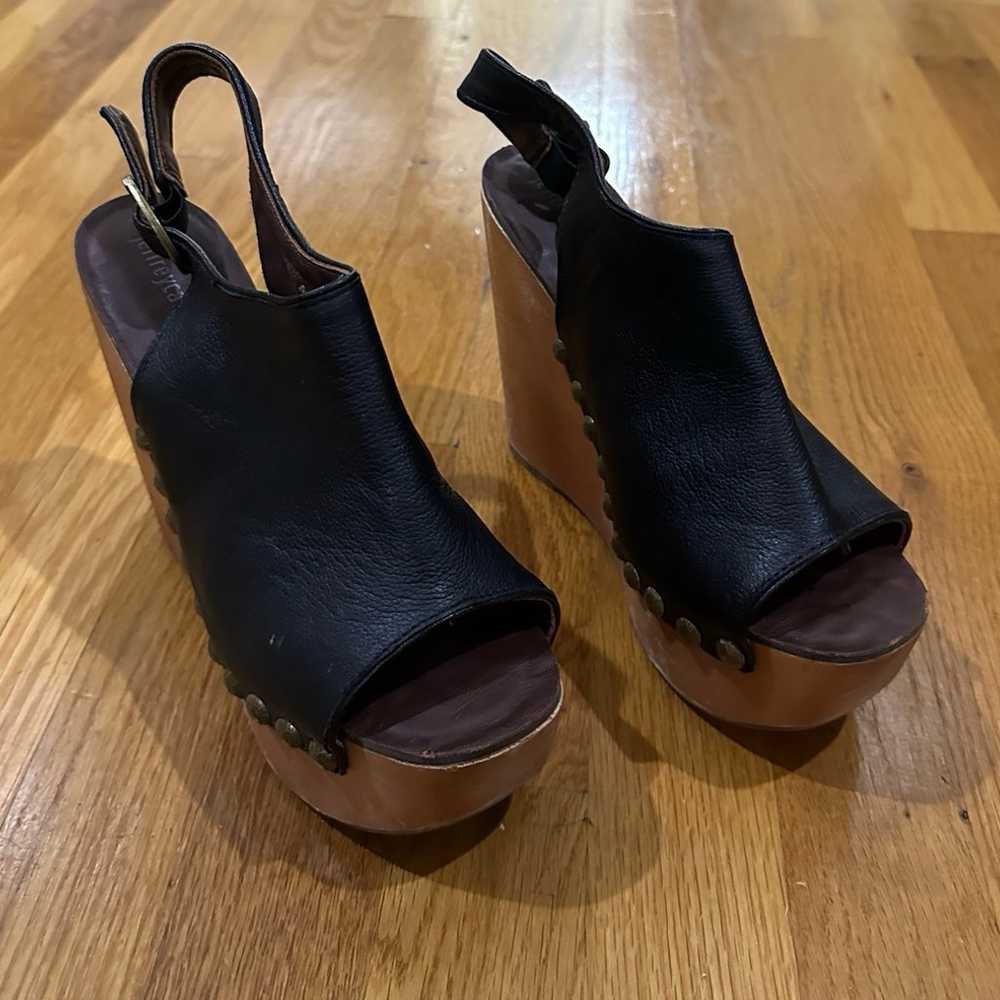 Jeffrey Campbell Snick Leather Wedge Clogs - image 1