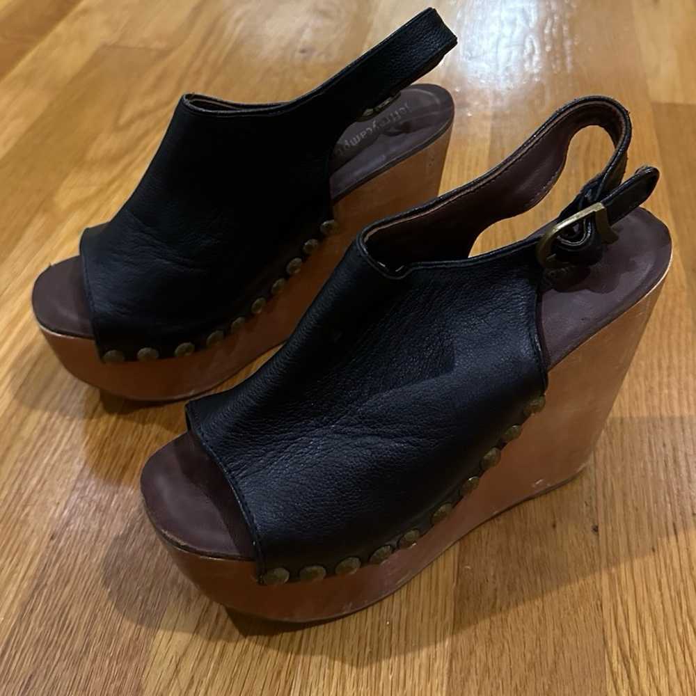 Jeffrey Campbell Snick Leather Wedge Clogs - image 3