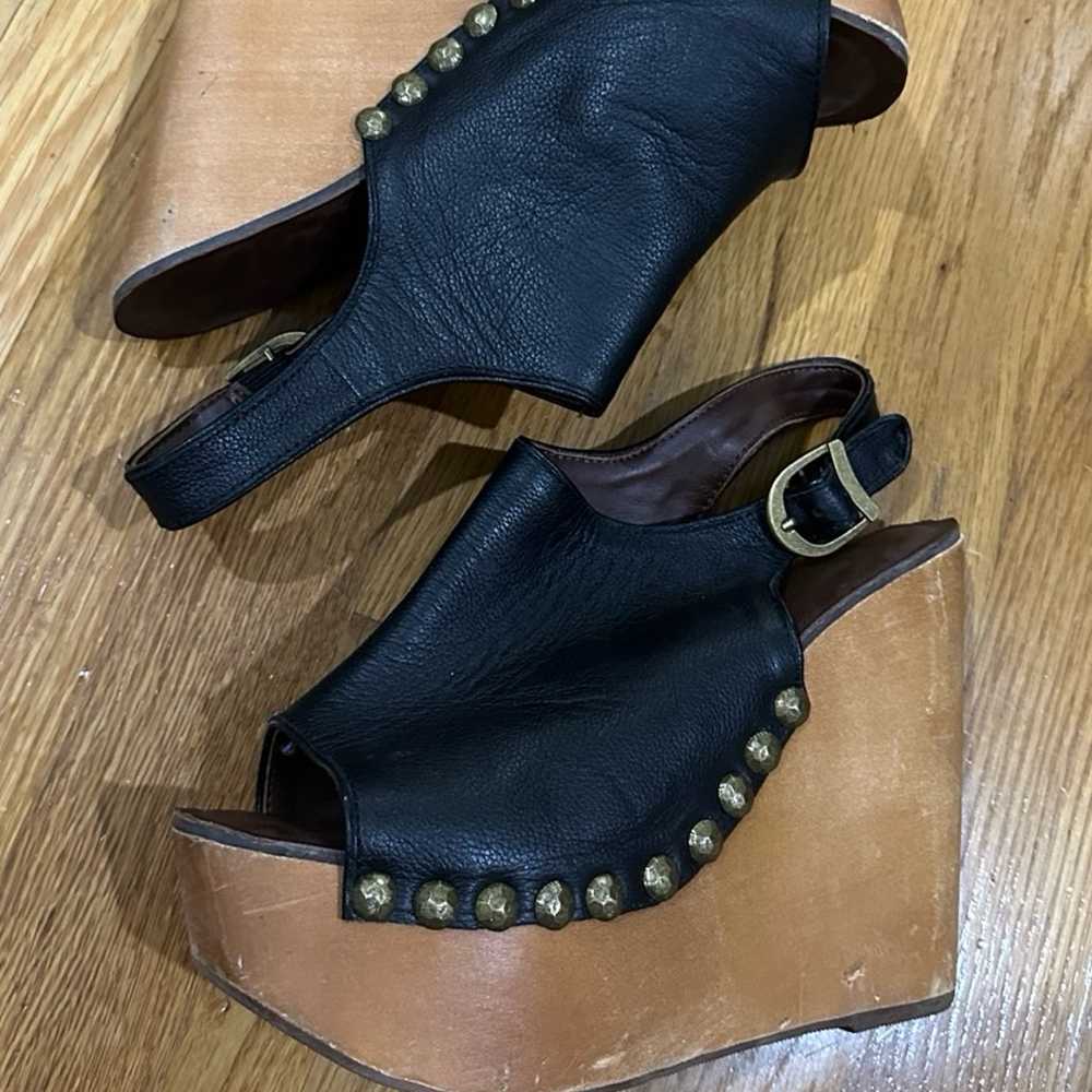 Jeffrey Campbell Snick Leather Wedge Clogs - image 4