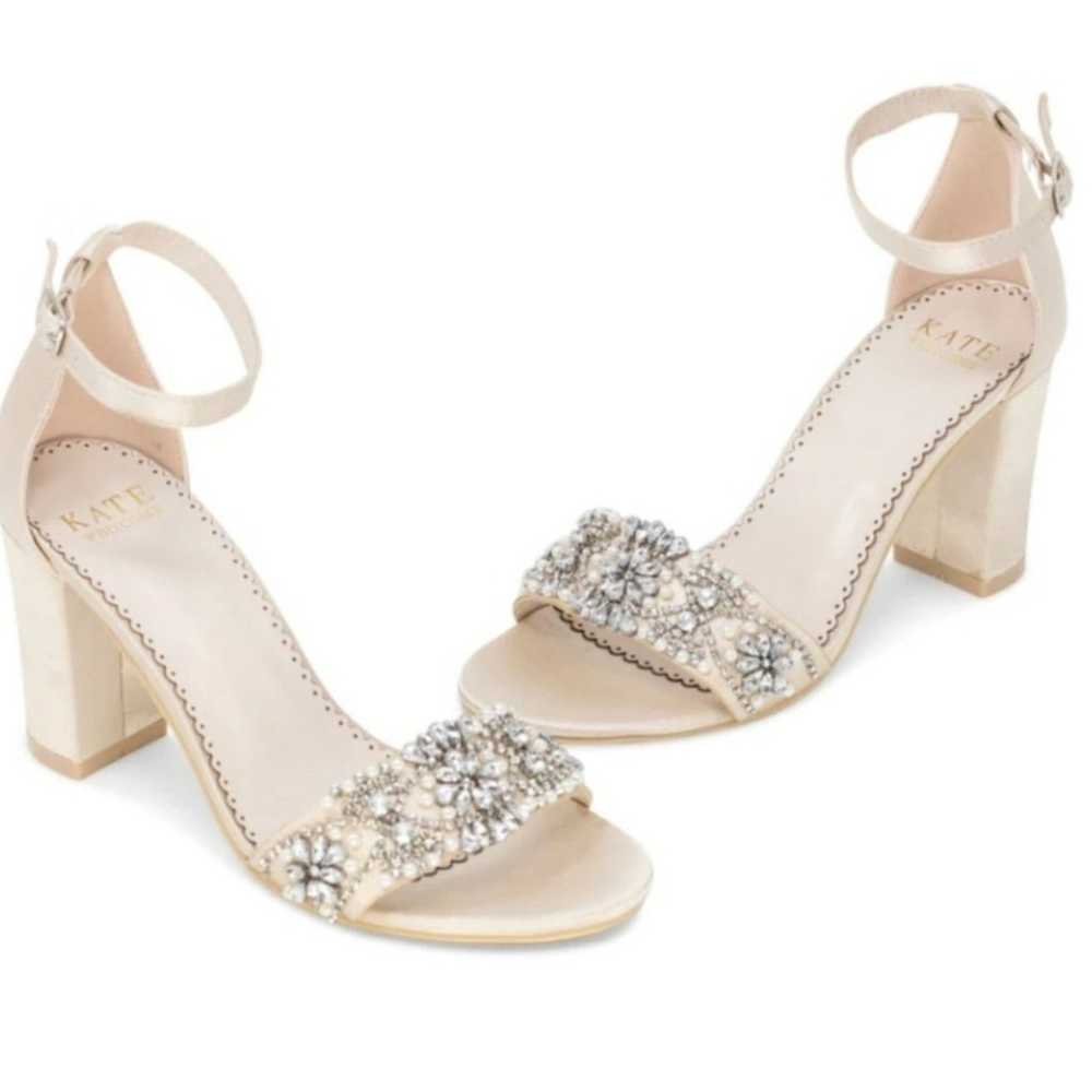 Kate Whitcomb Champagne Wedding Shoes Size 8 - image 3