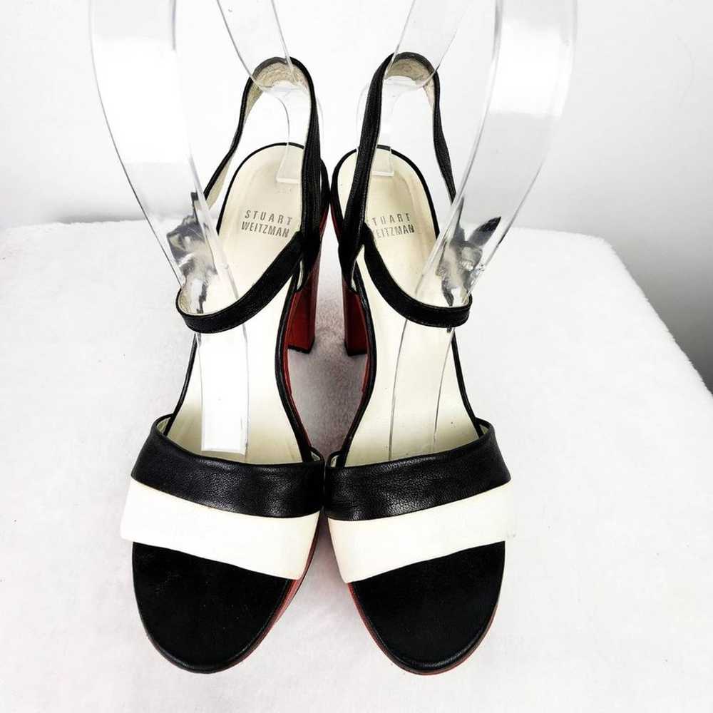 Stuart Weitzman Black White Red Heels Size 7.5 St… - image 4