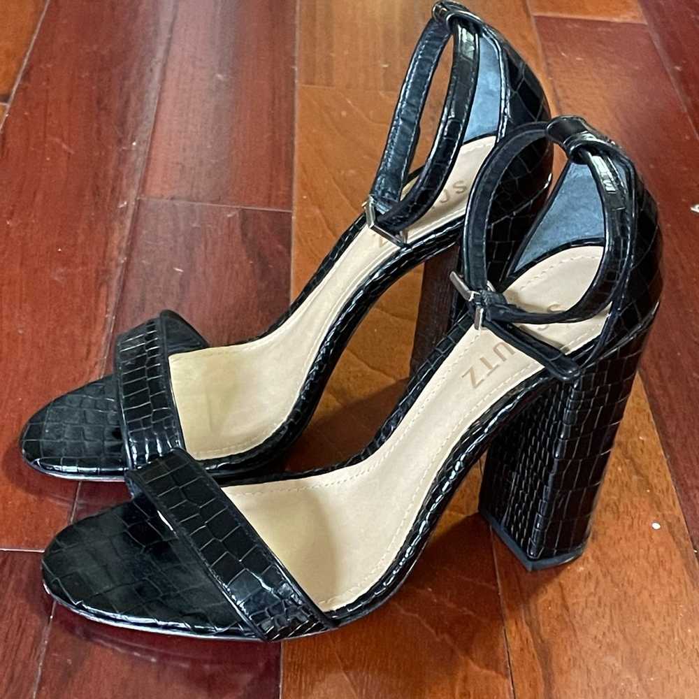 Schutz Black Croco Leather Ankle Strap heels - image 5