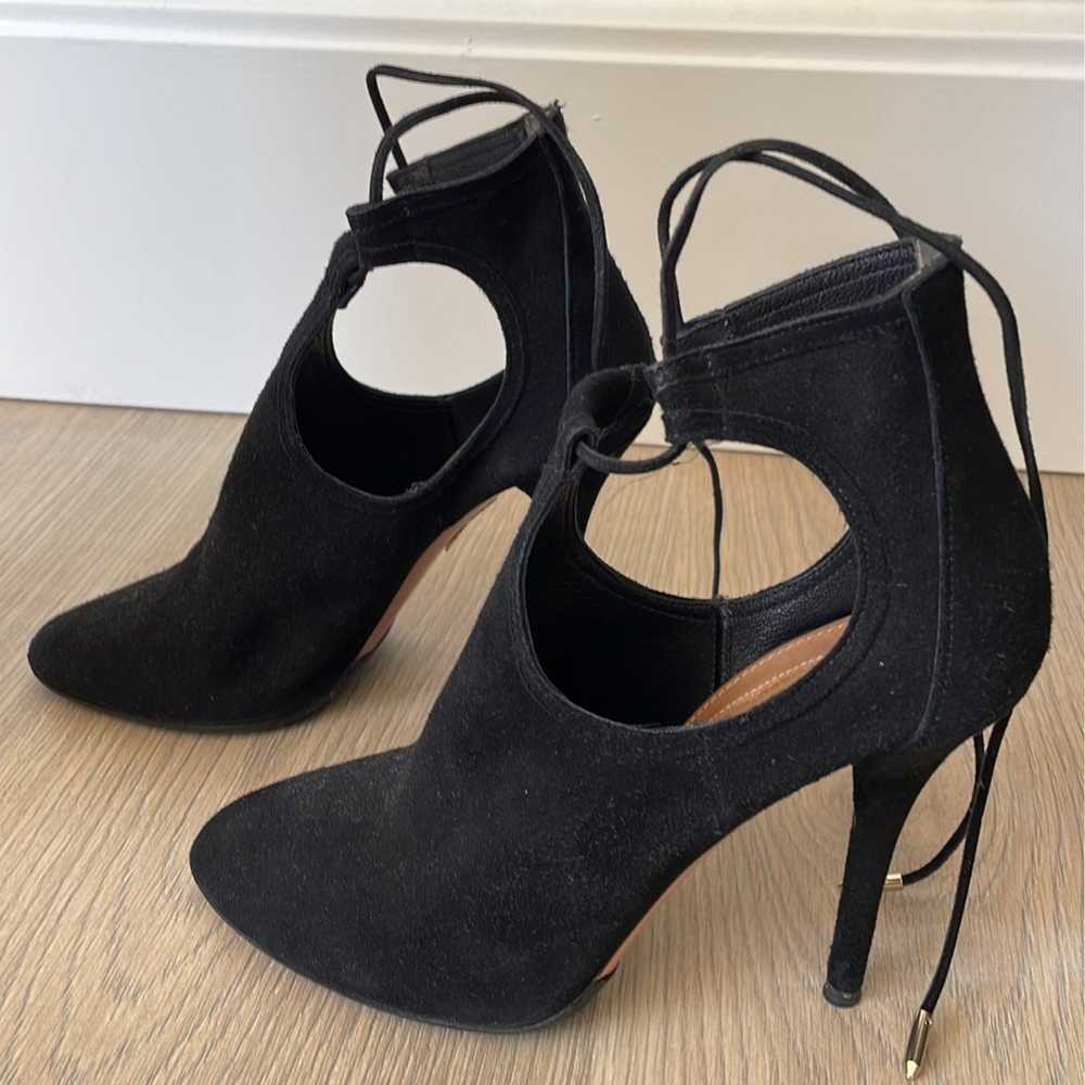 Aquazzura black suede heels with shoe bag - image 2